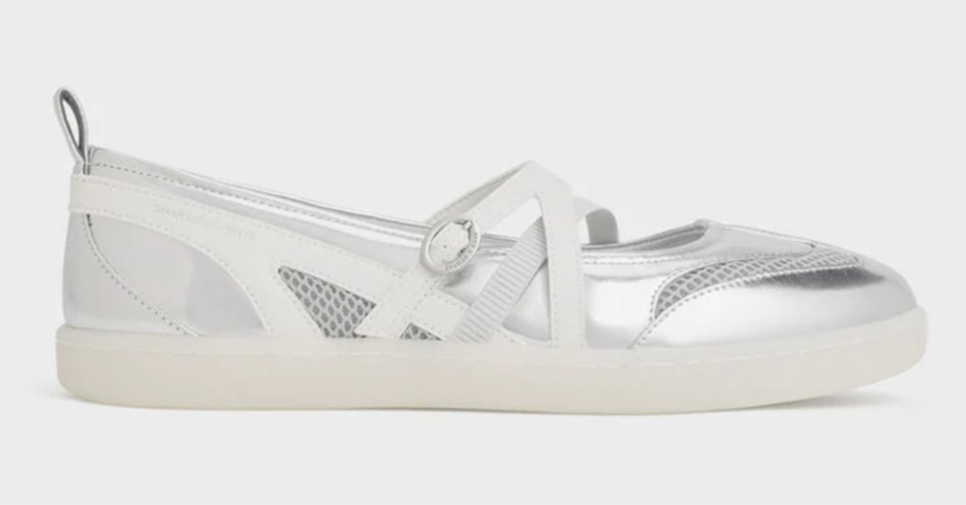 Metallic Mesh Two-Tone Ballet Sneakers - Silver (Sumber: Charleskeith) Metallic Mesh Two-Tone Ballet Sneakers - Silver (Sumber: Charleskeith)