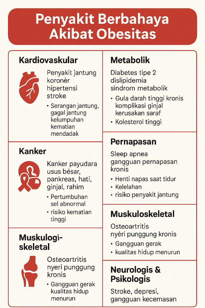 Penyakit berbahaya karena faktor obesitas (Sumber: Hypeabis)