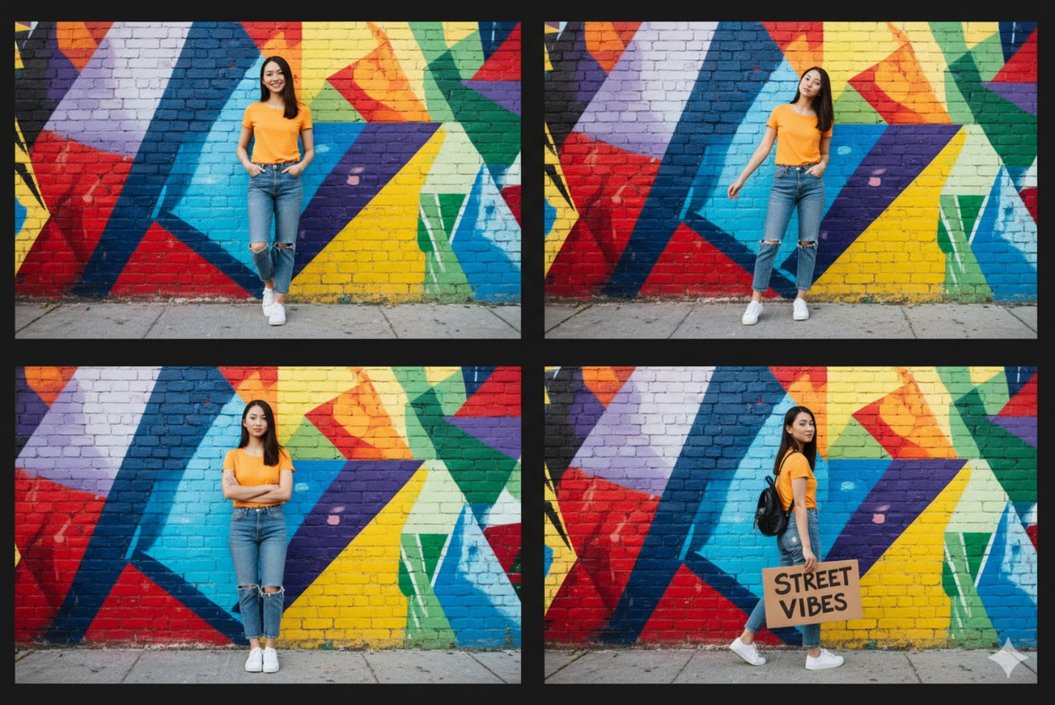 Contoh foto ala photobox dengan prompt 9 (Sumber Foto: Freepik dan Gemini AI)