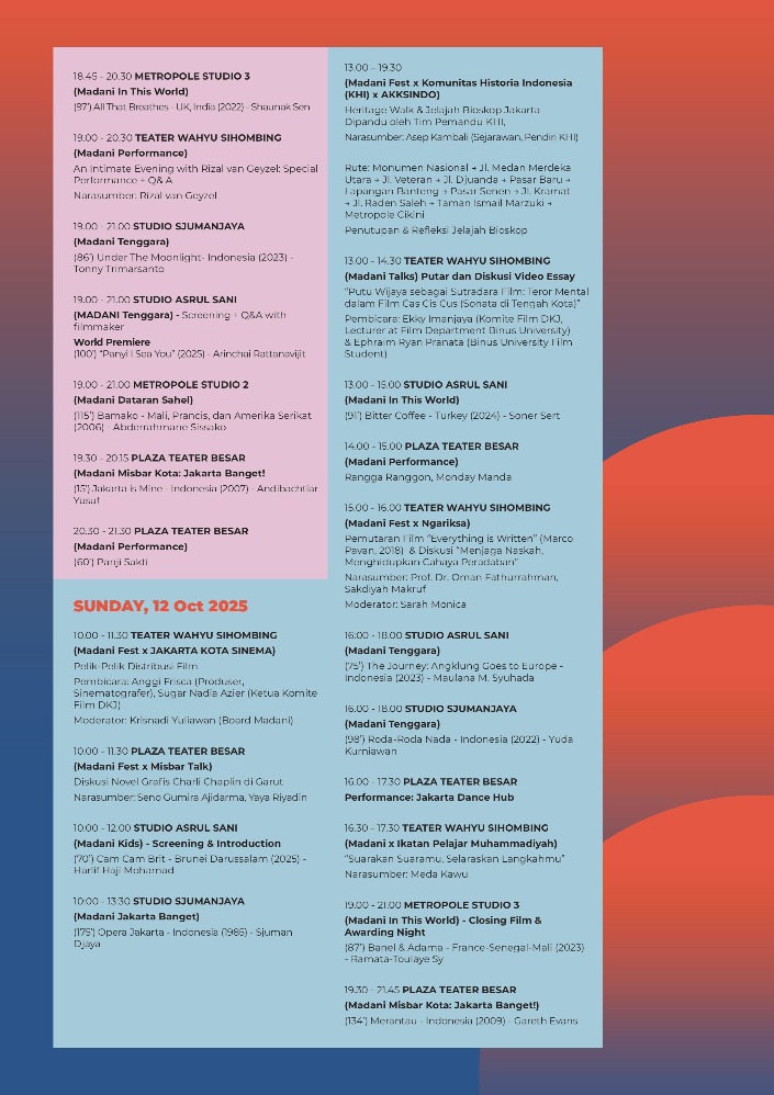 Jadwal Madani Fest 2025 (Sumber gambar: Madani Fest)