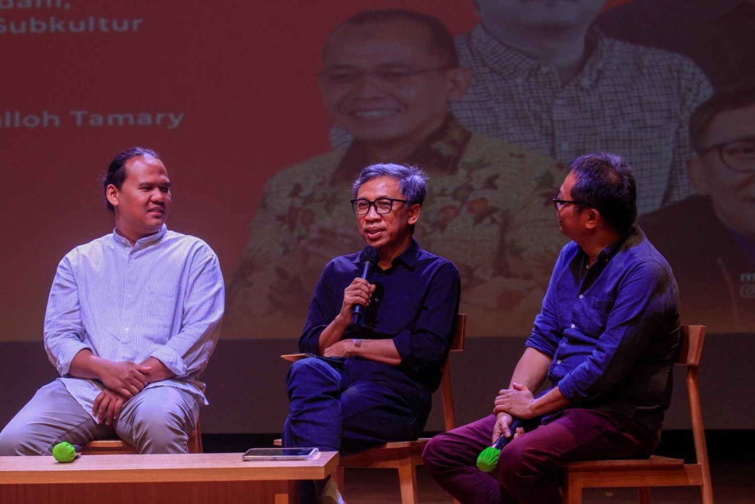 Board of festival MIFF Putut Widjanarko,  Direktur program Festival Film Santri Yogi Ishabib (Sumber gambar: Hypeabis.id/Robby Fathan)