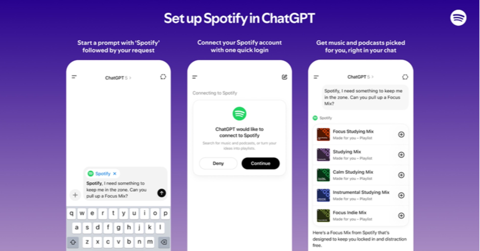 Penggunaan Spotify di ChatGPT (Sumber gambar: Spotify)