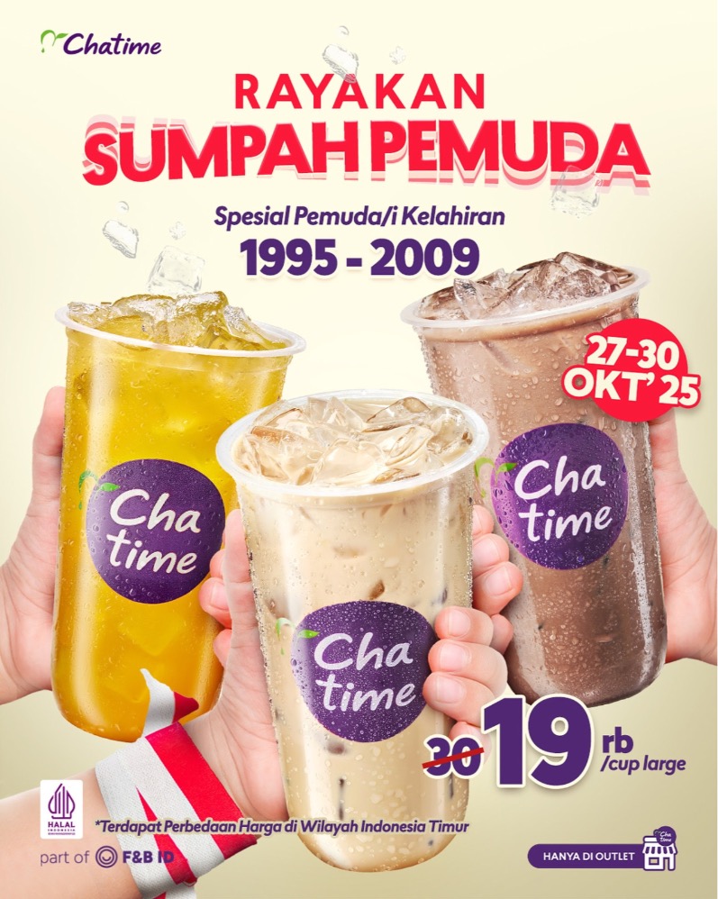 Promo Chatime menyambut Hari Sumpah Pemuda 2025 (Sumber gambar: 