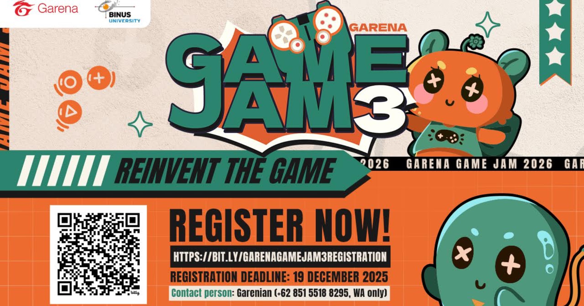 Pendaftaran Garena Game Jam 3. (Sumber gambar: Garena) Pendaftaran Garena Game Jam 3. (Sumber gambar: Garena)