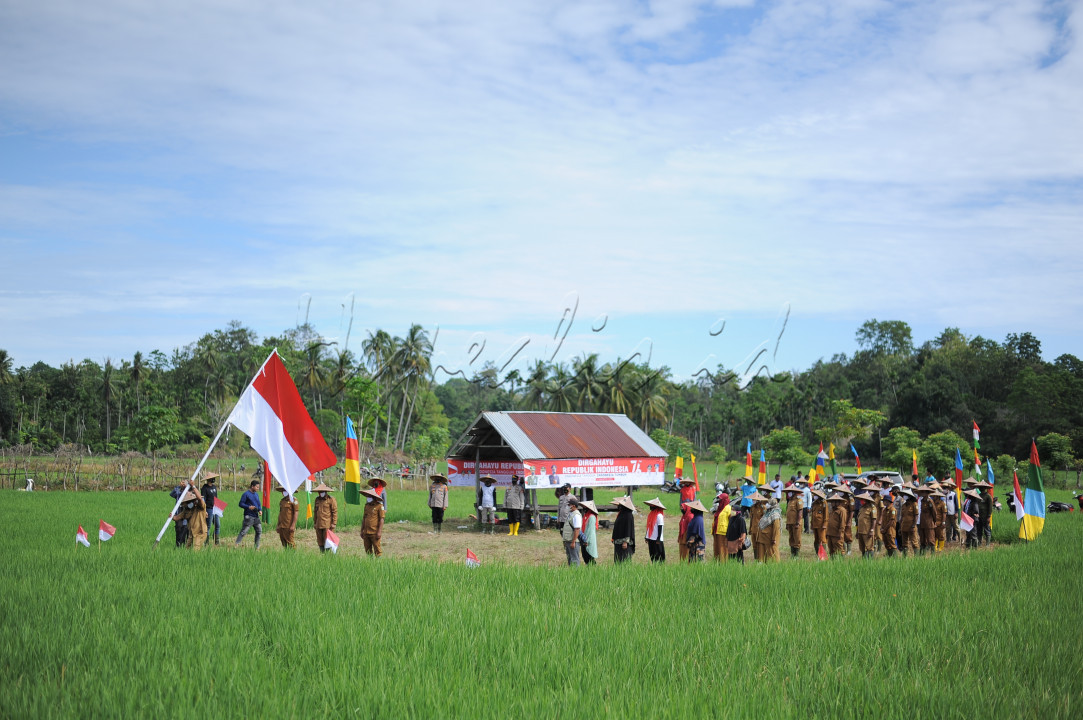 Para petani dan perangkat desa