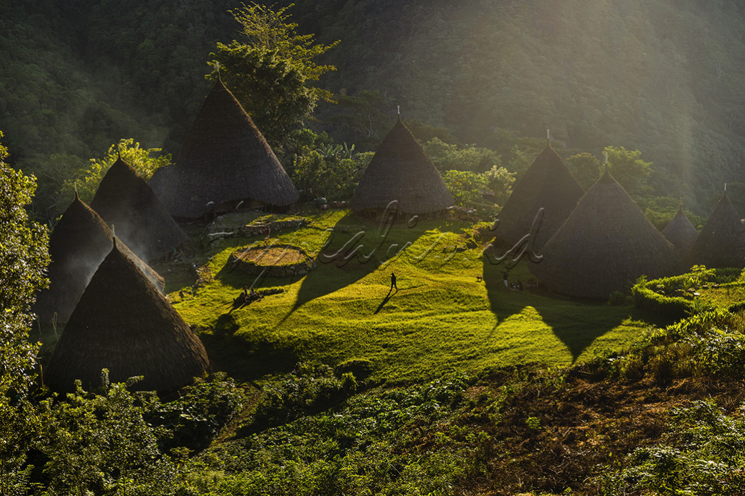 Desa Wae Rebo yang berada di Flores, Nusa Tenggara Timur ini bak surga di atas awan. Diperlukan perjuangan untuk dapat mencapai desa ini. Namun, apa yang akan Anda dapatkan saat tiba di lokasi tentunya sebanding dengan perjalanan yang ditempuh. Keindahan yang ditampilkan benar benar luar biasa, cahaya pagi dan udara yang dingin ditambah kabut tipis yang menyelimuti rumah rumah khans menambah keindahan tersendiri di surga yang tersembunyi ini