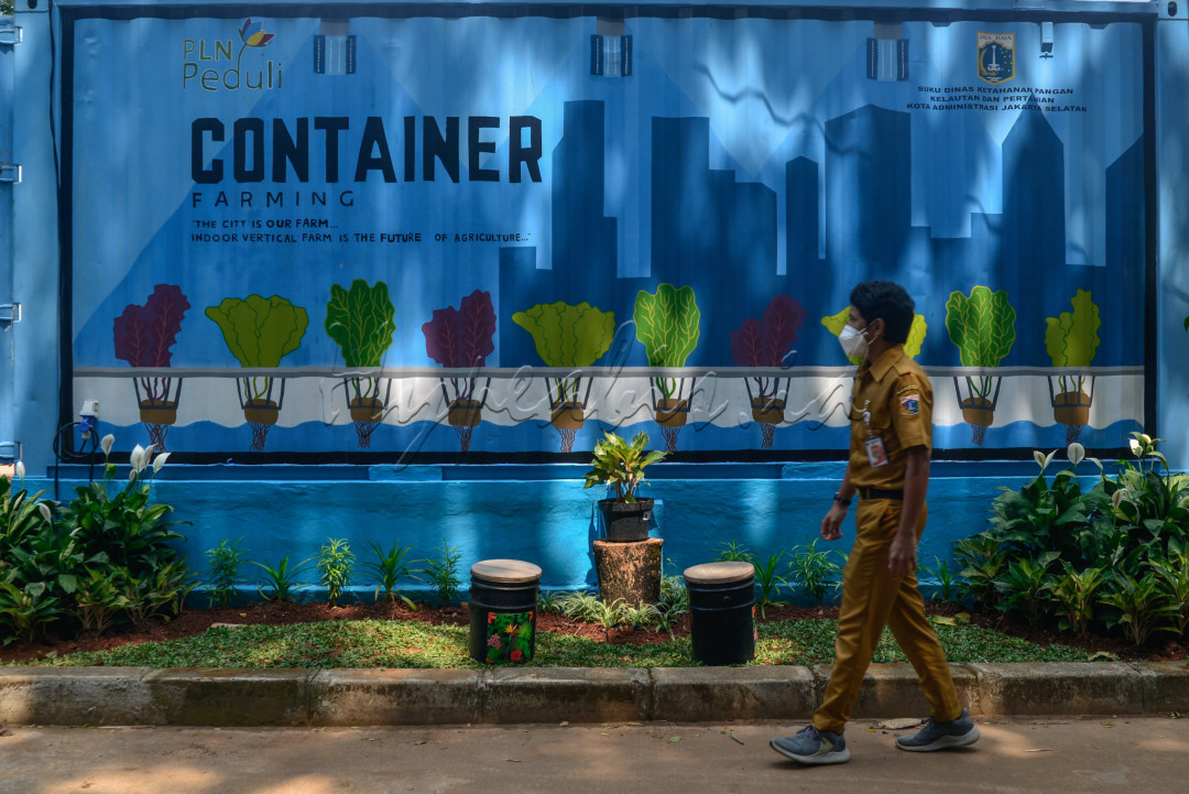 Container farming seakan menjadi solusi lahan pertanian di ibu kota.