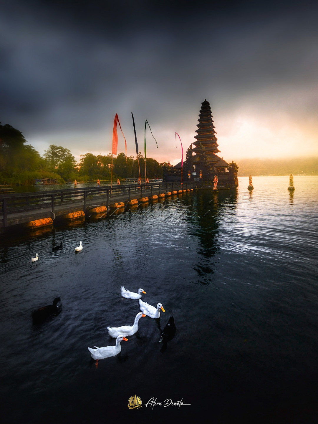 One of the best tourist attraction in Bali, Indonesia.&nbsp;<br />
The temple lacated on the lake of Batur Kintamani, so it's look like a flying temple on the lake.&nbsp;<br />
Te get here, you need to go by vehicle and take about 2 - 2,5 hours from Denpasar Air Port.&nbsp;