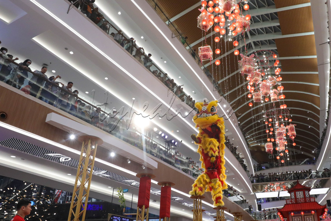 Pertunjukan Barongsai diadakan di Pondok Indah Mall, Jakarta, Jumat (20/1).&nbsp;
