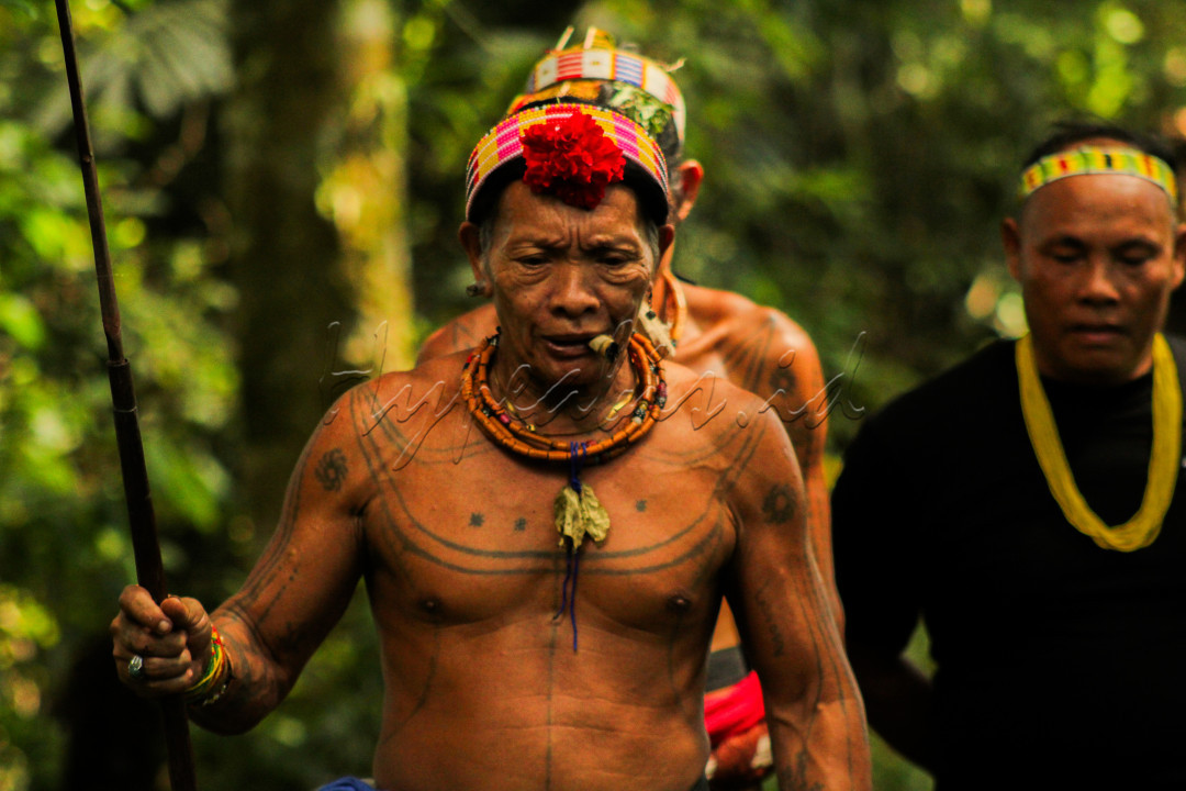 Hutan hijau yang rimbun menjadi latar belakang bagi tiga pemburu. Sinar matahari menembus dedaunan, menyinari wajah-wajah mereka yang penuh semangat. Potret ini adalah perpaduan sempurna antara keindahan alam dan aktivitas manusia. Dua Sikerei dan salah satu warga Mentawai sedang melakukan perburuan disebuah hutan yang rindang. Salah satu Sikerei memimpin didepan dengan mambawa sebuah tombak yang ditangan nya.<br />
&nbsp;