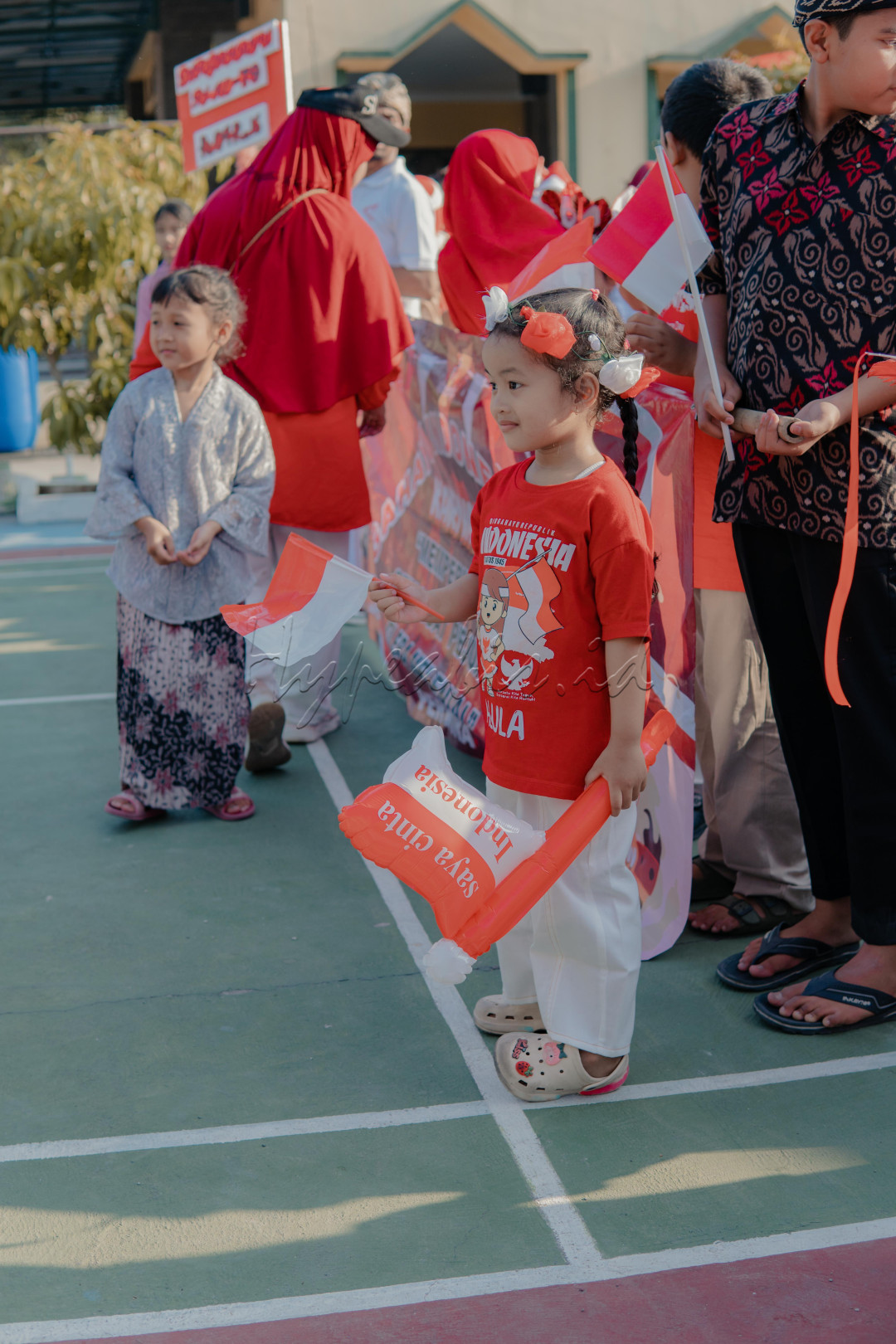 Keceriaan anak kecil saat Karnavak kemerdekaan 17 Agustus 2024